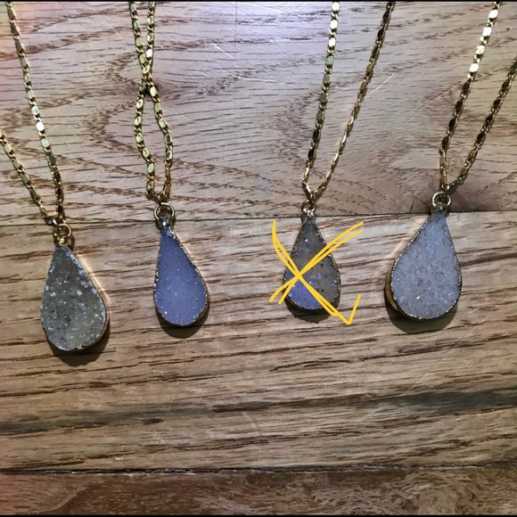Function & Fringe Natural Druzy Pendant Necklaces - Picture 5 of 5